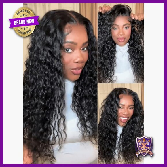 13x6 Water Wave Human Hair Wig, Glueless Pre-Cut Lace, Beginner Friendly